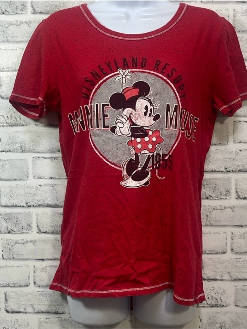 Disney Resort Parks Red Minnie Mouse Tee Medium